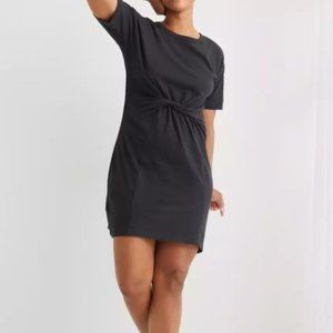 NWT Black Aerie Twist Front T-Shirt Dress
